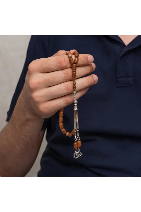 Metal Püsküllü Açık Kahve Kuka Ağacı Tesbih Metal Püsküllü Açık Kahve Kuka Ağacı Tesbih