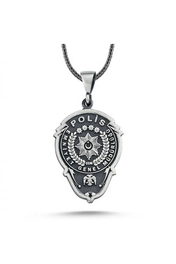 Gümüş Emniyet Teşkilatı Polis Armalı Kolye Gümüş Emniyet Teşkilatı Polis Armalı Kolye