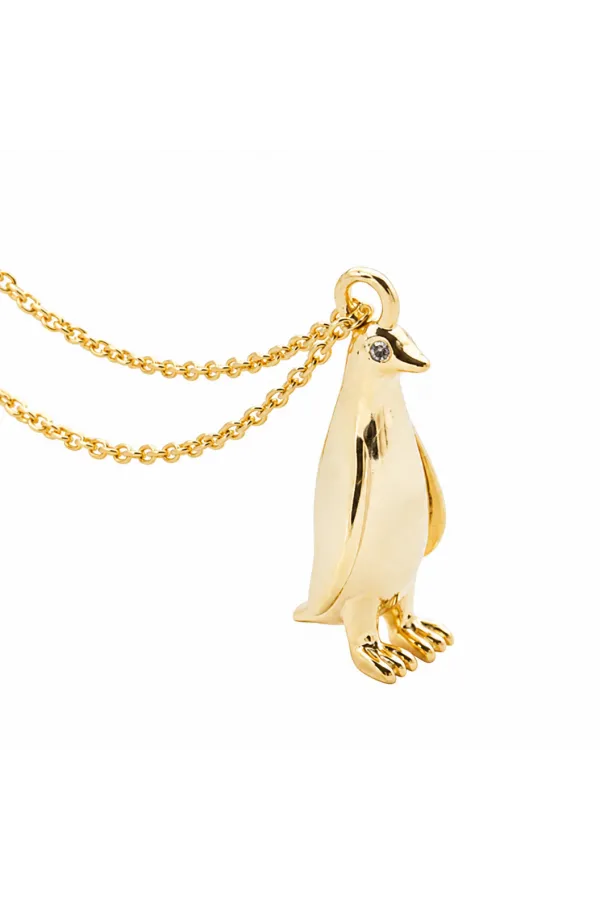Gümüş Gold Penguen Kadın Kolye Gümüş Gold Penguen Kadın Kolye