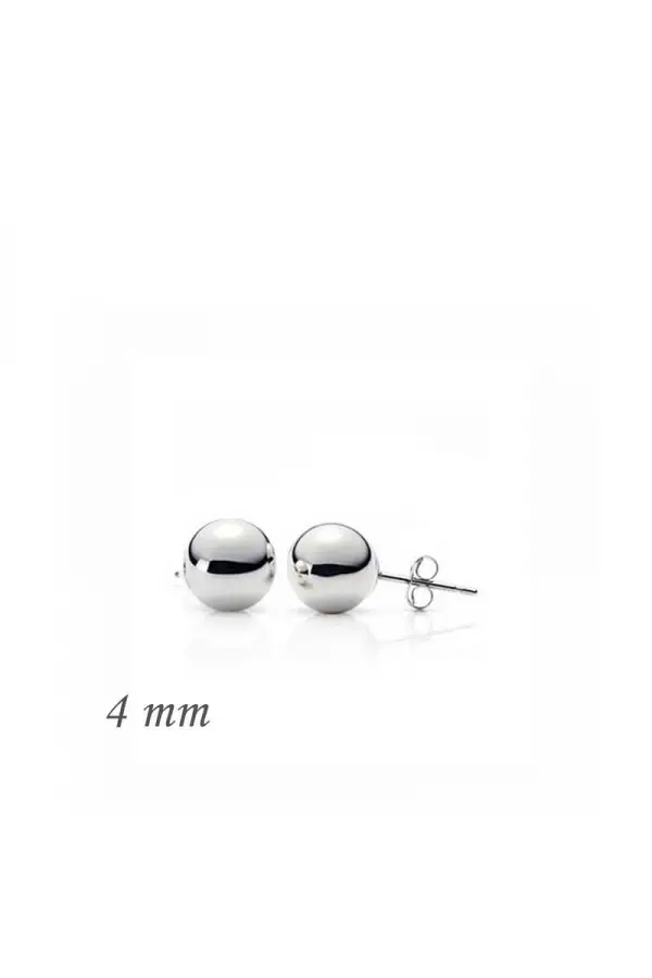 Gümüş Top Küpe - 4 mm Gümüş Top Küpe - 4 mm