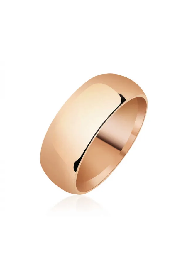 8 mm Düz Bombeli Rose Gümüş Alyans 8 mm Düz Bombeli Rose Gümüş Alyans