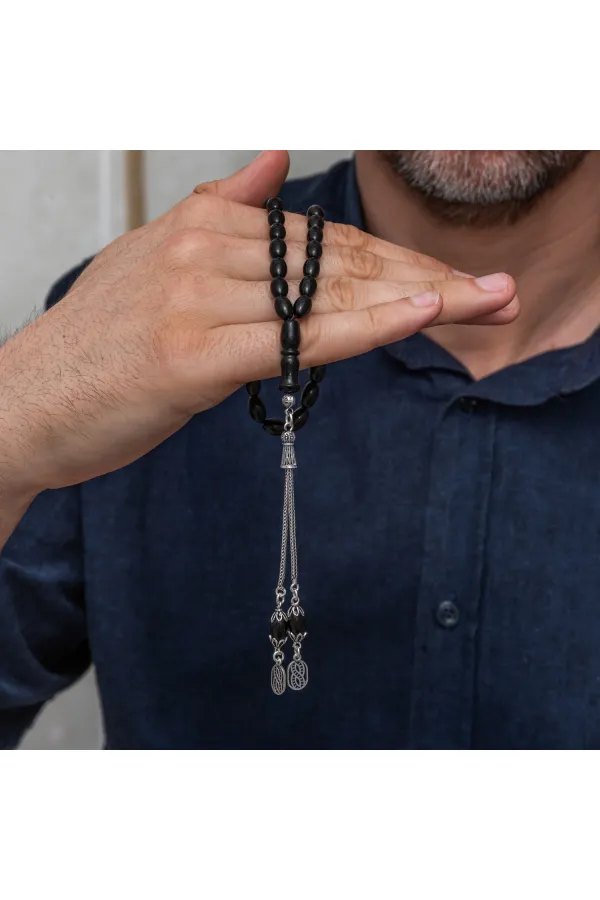 Gümüş Püsküllü 6x10 mm Rus Oltusu Tesbih Gümüş Püsküllü 6x10 mm Rus Oltusu Tesbih