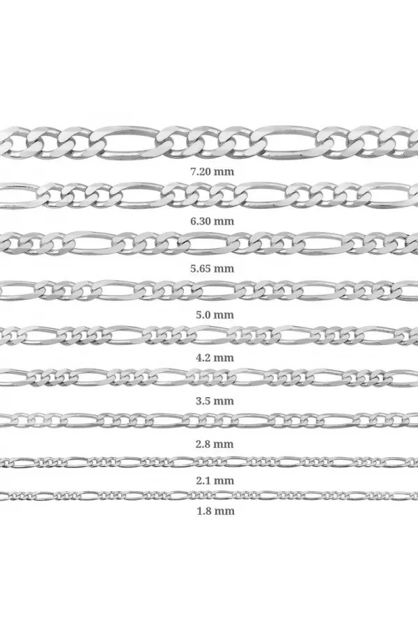6.30 mm Gümüş Figaro Zincir - 180 mikron 6.30 mm Gümüş Figaro Zincir - 180 mikron