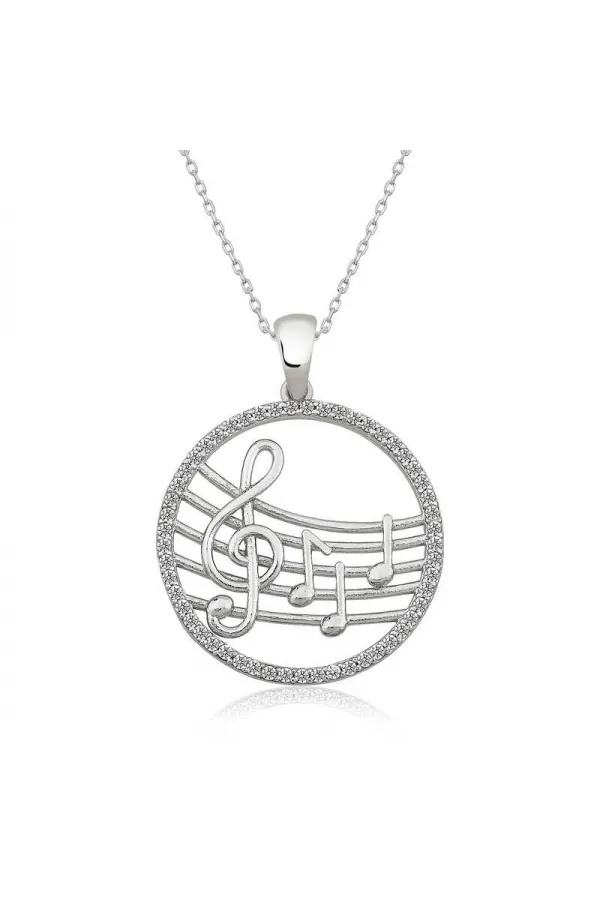 Gümüş Müzik Temalı Bayan Kolye Gümüş Müzik Temalı Bayan Kolye