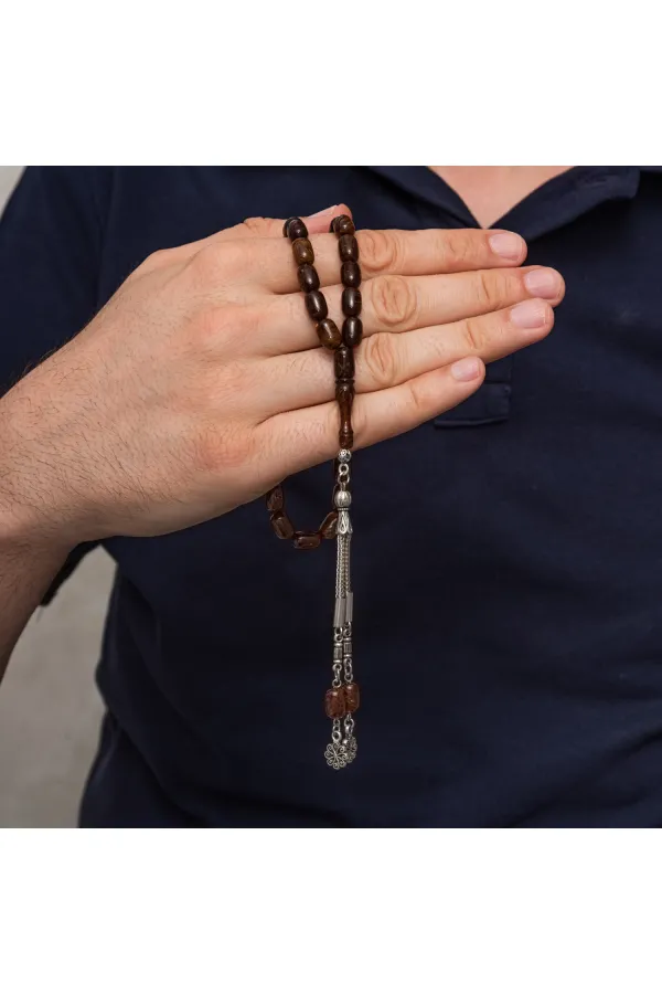 Metal Püsküllü Kestane Kahvesi Sıkma Kehribar Tesbih Metal Püsküllü Kestane Kahvesi Sıkma Kehribar Tesbih