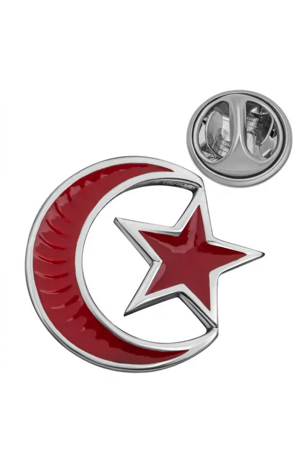 Gümüş Ay Yıldız Rozet Gümüş Ay Yıldız Rozet