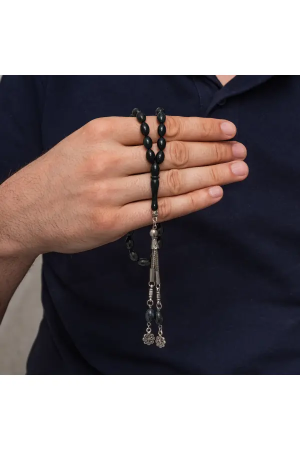 Metal Püsküllü Sıkma Kehribar Tesbih Metal Püsküllü Sıkma Kehribar Tesbih