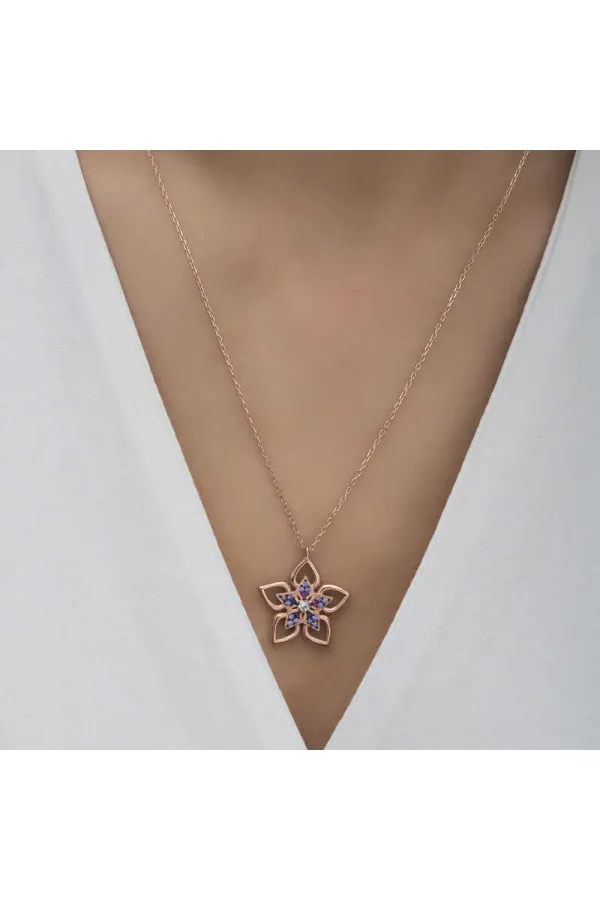 ​Gümüş Rose Çiçek Kadın Kolye
