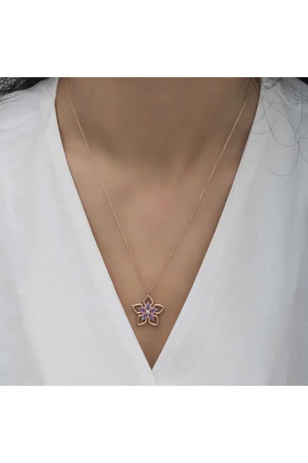 ​Gümüş Rose Çiçek Kadın Kolye