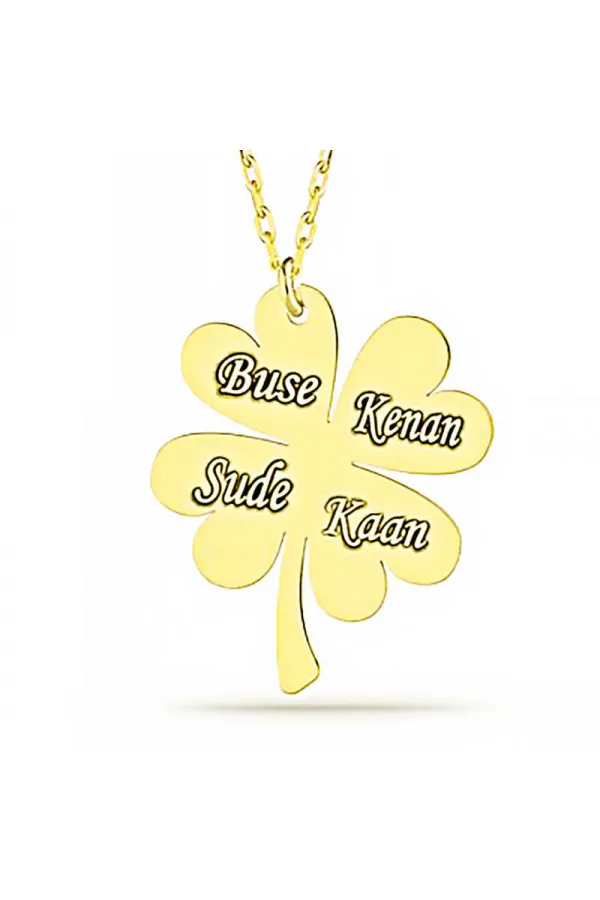 Gümüş Gold Dört Yaprak İsimli Yonca Bayan kolye Gümüş Gold Dört Yaprak İsimli Yonca Bayan kolye