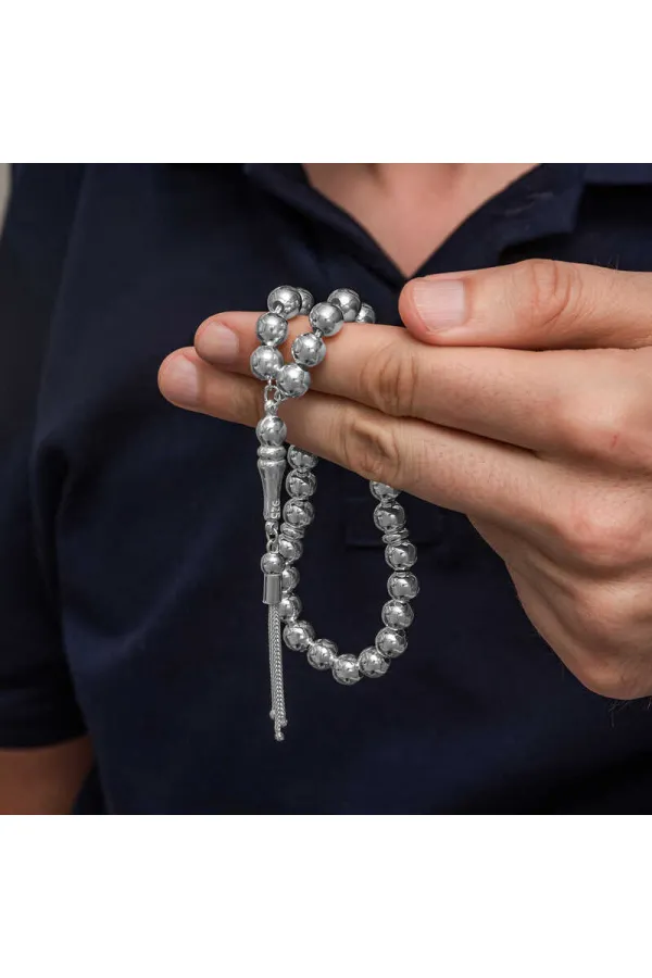 Gümüş Küre Kesim 7 mm Erkek Tesbih Gümüş Küre Kesim 7 mm Erkek Tesbih