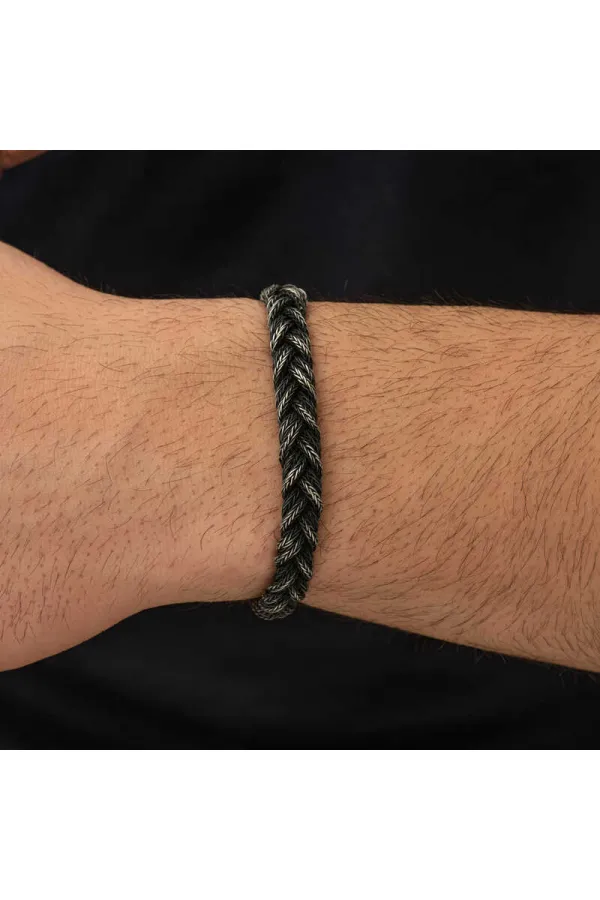 Gümüş Kazaziye Örgü Bileklik Gümüş Kazaziye Örgü Bileklik