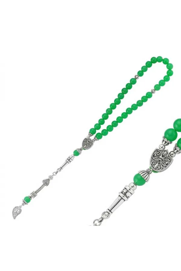 Doğaltaş Metal Püsküllü Aventurin Taşlı Tesbih Doğaltaş Metal Püsküllü Aventurin Taşlı Tesbih