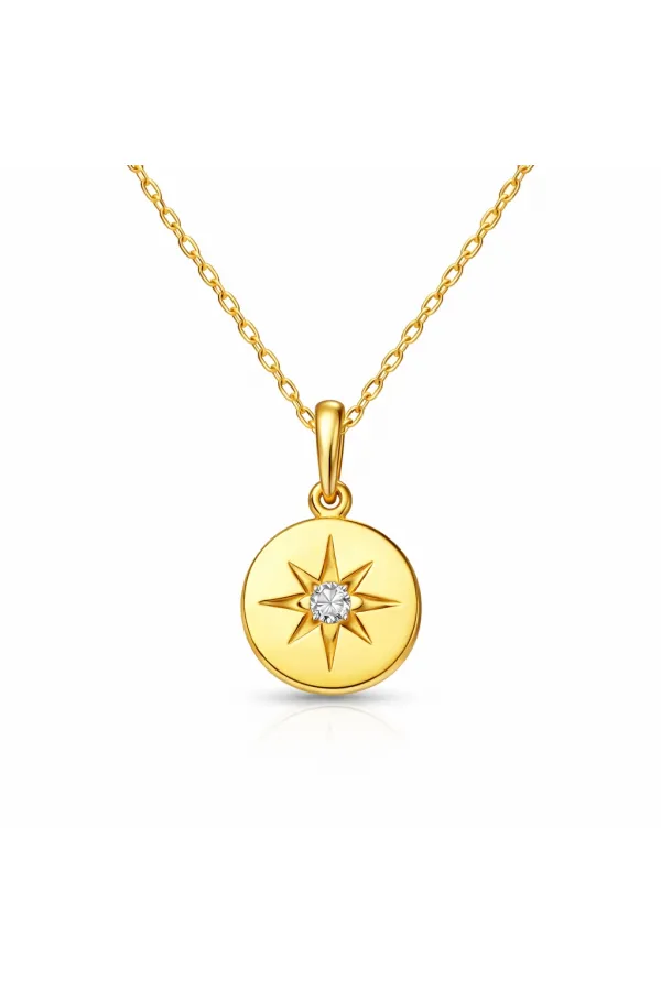 Gümüş Gold Minimal Yıldız Kadın Kolye Gümüş Gold Minimal Yıldız Kadın Kolye