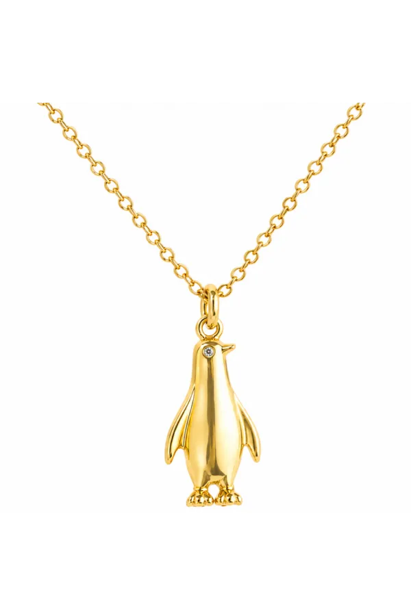 Gümüş Gold Penguen Kadın Kolye Gümüş Gold Penguen Kadın Kolye