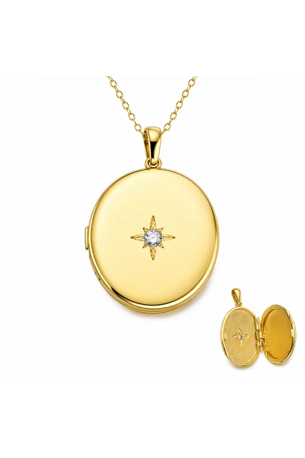 Gümüş Gold Kutup Yıldızı Açılabilir Kadın Kolye Gümüş Gold Kutup Yıldızı Açılabilir Kadın Kolye
