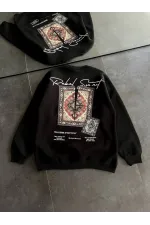 Bisiklet Yaka Baskılı SweatShirt - Siyah Bisiklet Yaka Baskılı SweatShirt - Siyah