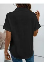 Kadın Kısa Kollu Yakalı önden Düğmeli Gömlek Kadın Kısa Kollu Yakalı önden Düğmeli Gömlek