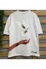 Dijital Baskılı T-Shirt - Beyaz Dijital Baskılı T-Shirt - Beyaz