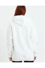 Baskılı Kapüşonlu Sweatshirt - Beyaz Baskılı Kapüşonlu Sweatshirt - Beyaz