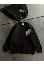 Bisiklet Yaka Baskılı SweatShirt - Siyah Bisiklet Yaka Baskılı SweatShirt - Siyah