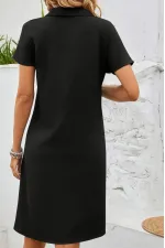 Kadın Kısa Kollu V Yakalı Bürümcük Elbise Kadın Kısa Kollu V Yakalı Bürümcük Elbise