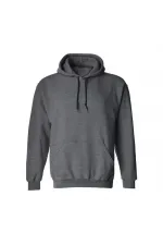 Erkek Uzun Kol Kapşonlu Basic Sweatshirt Hoodie - Füme Erkek Uzun Kol Kapşonlu Basic Sweatshirt Hoodie - Füme