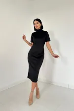 Siyah Balıkçı Yaka Elbise Siyah Balıkçı Yaka Elbise
