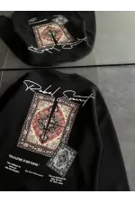 Bisiklet Yaka Baskılı SweatShirt - Siyah Bisiklet Yaka Baskılı SweatShirt - Siyah