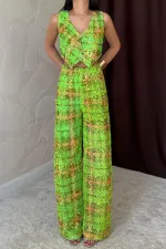 Yeşil Pullu Yelek Ve Pantolon Takım Yeşil Pullu Yelek Ve Pantolon Takım