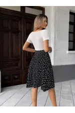 Kadın Kısa Kollu V Yakalı üst Viskon Alt Puantiyeli Kısa örme Krep Elbise Kadın Kısa Kollu V Yakalı üst Viskon Alt Puantiyeli Kısa örme Krep Elbise