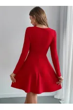 Kadın Uzun Kollu Inci Yakalı Kısa Ithal Krep Elbise Kadın Uzun Kollu Inci Yakalı Kısa Ithal Krep Elbise