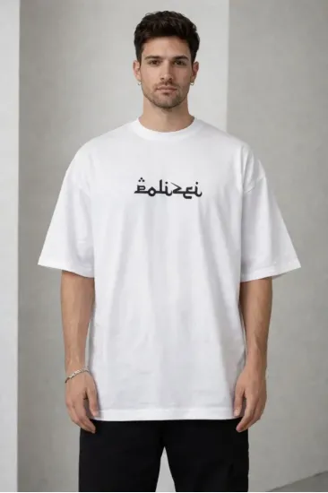 Erkek Bisiklet Yaka Baskılı Kısa Kollu Tişört Streetwear Günlük Basic Pamuklu T-shirt - Beyaz Erkek Bisiklet Yaka Baskılı Kısa Kollu Tişört Streetwear Günlük Basic Pamuklu T-shirt - Beyaz