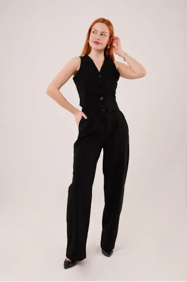 Premium Model Oturtmalı Siyah Pantolon Premium Model Oturtmalı Siyah Pantolon