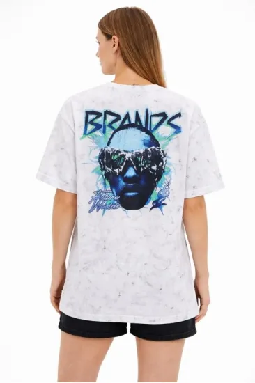 Asit Yıkamalı Oversize Tişört Future Worlds Baskılı Bisiklet Yaka Kısa Kollu Streetwear %100 Pamuk Street Style T-Shirt - Beyaz Asit Yıkamalı Oversize Tişört Future Worlds Baskılı Bisiklet Yaka Kısa Kollu Streetwear %100 Pamuk Street Style T-Shirt - Beyaz