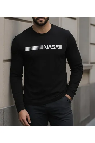 Erkek Uzun Kollu Bisiklet Yaka Viskon Sweat