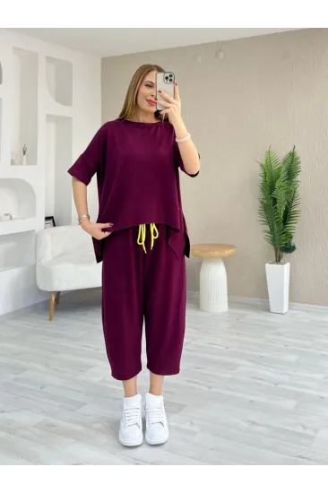 Kadın Kısa Kollu Bisiklet Yaka Viskon Iki Iplik Bluz Ve Pantolon Ikili Takım Kadın Kısa Kollu Bisiklet Yaka Viskon Iki Iplik Bluz Ve Pantolon Ikili Takım