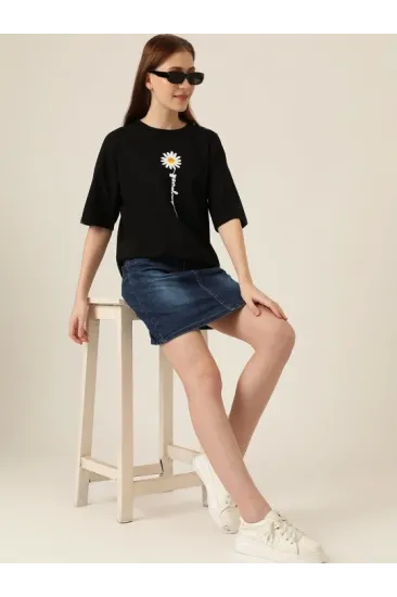 Baskılı T-shirt - Siyah Baskılı T-shirt - Siyah