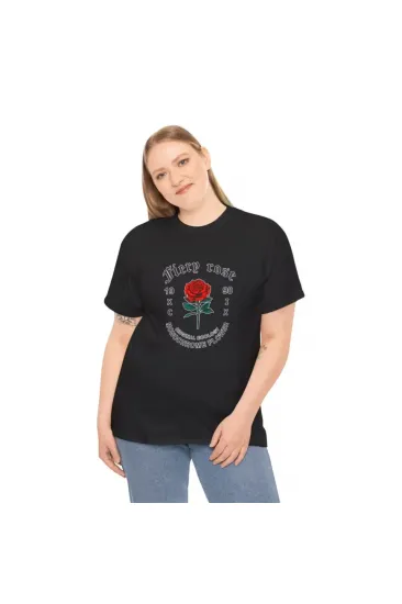 Unisex Bisiklet Yaka Baskılı T-Shirt - Siyah Unisex Bisiklet Yaka Baskılı T-Shirt - Siyah