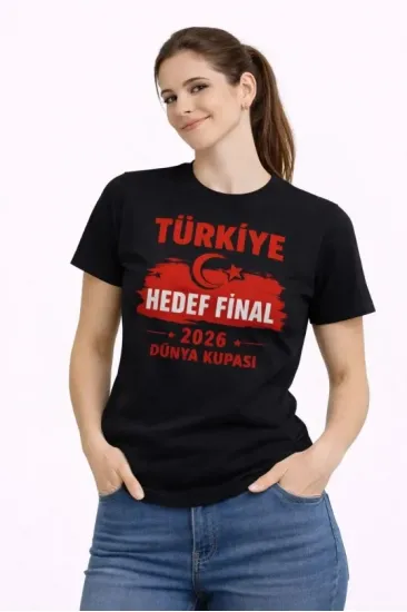 TÜRKİYE Baskılı Tişört Ay Yıldız 2026 Dünya Kupası Taraftar Forma T-Shirt - Siyah TÜRKİYE Baskılı Tişört Ay Yıldız 2026 Dünya Kupası Taraftar Forma T-Shirt - Siyah