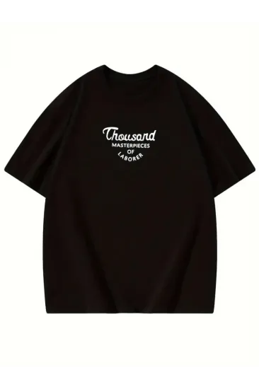 Thousand Baskılı Oversize Bisiklet Yaka T-shirt - Siyah Thousand Baskılı Oversize Bisiklet Yaka T-shirt - Siyah