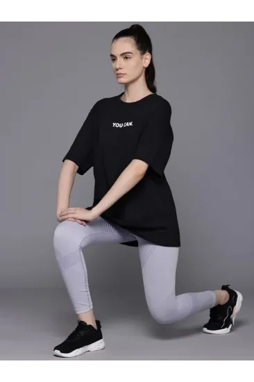 Baskılı Oversize T-shirt - Siyah Baskılı Oversize T-shirt - Siyah