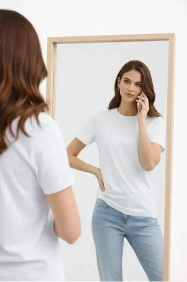 Bisiklet Yaka Tişört Regular Kalıp Basic Pamuklu Günlük Kullanım T-shirt - Beyaz Bisiklet Yaka Tişört Regular Kalıp Basic Pamuklu Günlük Kullanım T-shirt - Beyaz