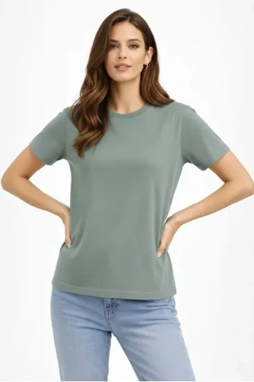 Bisiklet Yaka Tişört Regular Kalıp Basic Pamuklu Günlük Kullanım T-shirt - Mint Yeşili Bisiklet Yaka Tişört Regular Kalıp Basic Pamuklu Günlük Kullanım T-shirt - Mint Yeşili
