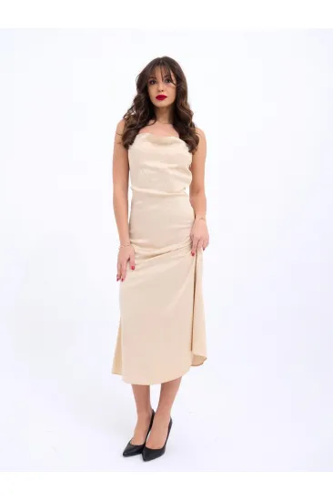 6840 ELBİSE-BEJ 6840 ELBİSE-BEJ