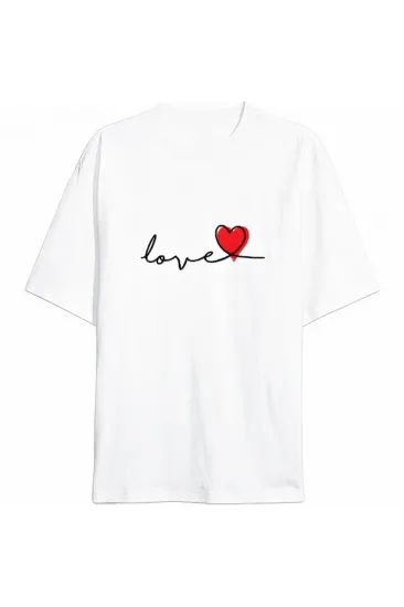 14 Şubat Tişört Sevgililer Günü İçin Özel Tasarım Love Baskılı T-shirt - Beyaz 14 Şubat Tişört Sevgililer Günü İçin Özel Tasarım Love Baskılı T-shirt - Beyaz