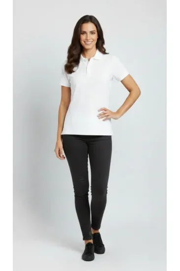 Pike Kumaş Düğmeli Yaka Regular Rahat Günlük Kısa Kol Tişört T-shirt - Beyaz
