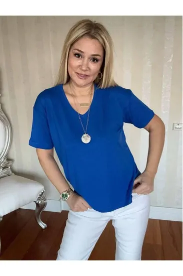 Kadın Kısa Kollu V Yaka Bluz Kadın Kısa Kollu V Yaka Bluz