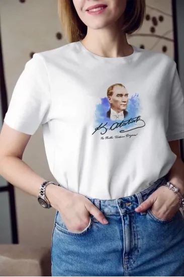 Unisex Bisiklet Yaka Baskılı Oversize T-Shirt - Beyaz Unisex Bisiklet Yaka Baskılı Oversize T-Shirt - Beyaz