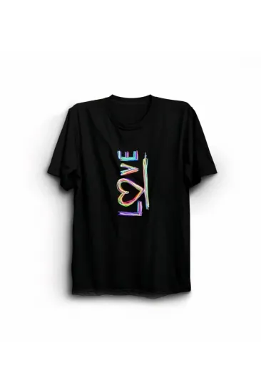 14 Şubat Sevgililer Günü Love Baskılı Oversize Bisiklet Yaka T-shirt - Siyah 14 Şubat Sevgililer Günü Love Baskılı Oversize Bisiklet Yaka T-shirt - Siyah